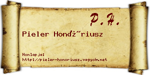 Pieler Honóriusz névjegykártya